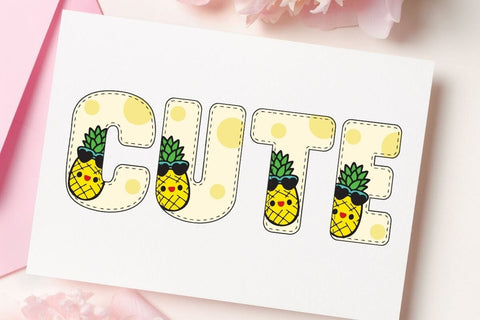 Summer Fruit 3 - Color Font Font AnningArts Design 