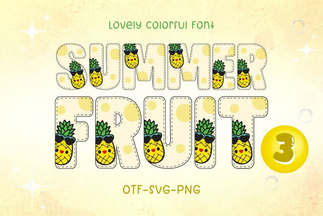 Summer Fruit 3 - Color Font Font AnningArts Design 