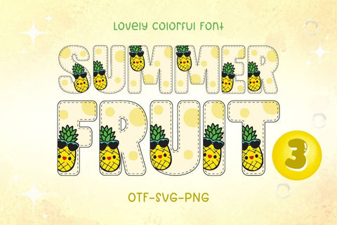 Summer Fruit 3 - Color Font Font AnningArts Design 
