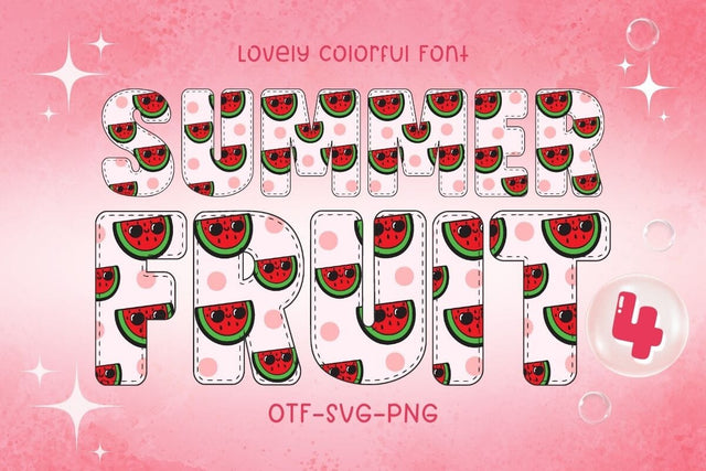 Summer Fruit4 - color font Font AnningArts Design 
