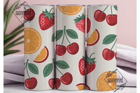 Summer Fruits 20oz Tumbler Wrap Sublimation sassyprint 
