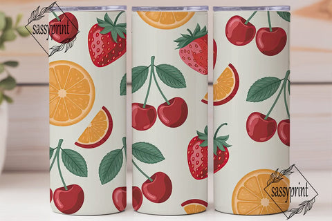Summer Fruits 20oz Tumbler Wrap Sublimation sassyprint 