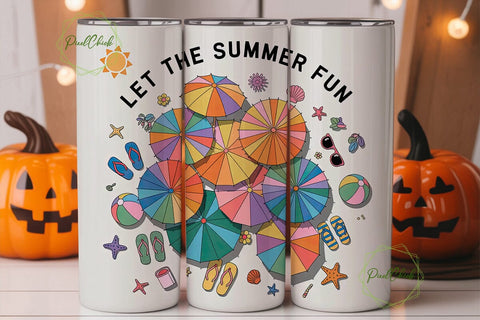 Summer Fun Beach Tumbler Wrap Sublimation PixelChick 