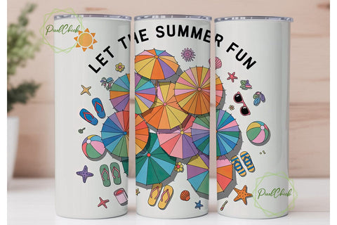 Summer Fun Beach Tumbler Wrap Sublimation PixelChick 