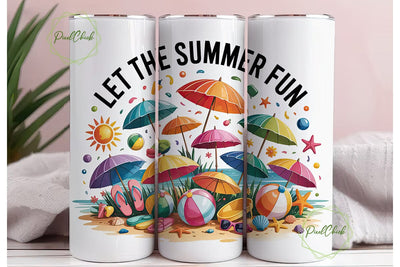 Summer Fun Beach Tumbler Wrap Sublimation PixelChick 