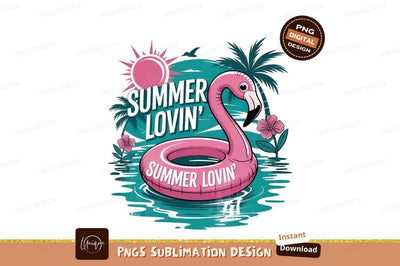 Summer Fun Flamingo Float Tropical Design Sublimation Designangry 