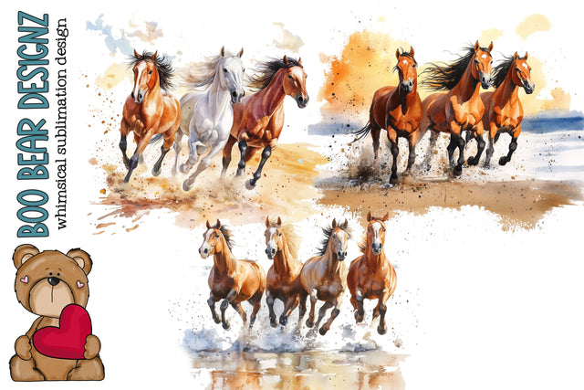 Summer Fun Horse Clipart Sublimation Boo Bear Designz 