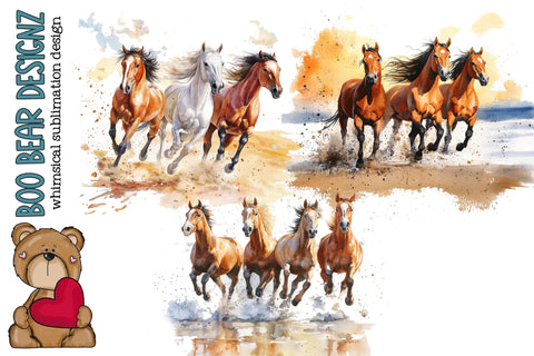 Summer Fun Horse Clipart Sublimation Boo Bear Designz 