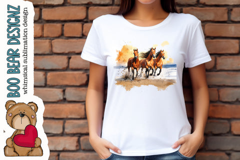 Summer Fun Horse Clipart Sublimation Boo Bear Designz 