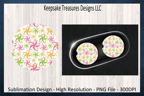 Summer Fun Time Beach Car Coaster Set, Sublimation Car Coaster Template, Png Printable Sublimation Keepsake Treasures Designs LLC. 