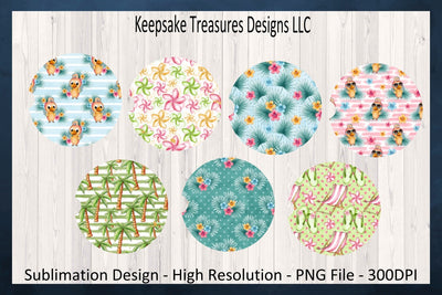 Summer Fun Time Beach Car Coaster Set, Sublimation Car Coaster Template, Png Printable Sublimation Keepsake Treasures Designs LLC. 
