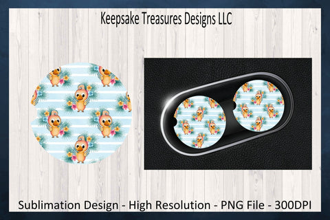 Summer Fun Time Beach Car Coaster Set, Sublimation Car Coaster Template, Png Printable Sublimation Keepsake Treasures Designs LLC. 