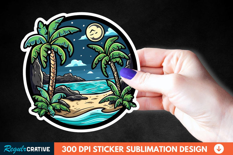 Summer Funny Beach Sticker Clipart Sublimation Regulrcrative 