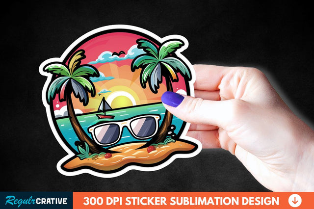 Summer Funny Beach Sticker Clipart Sublimation Regulrcrative 