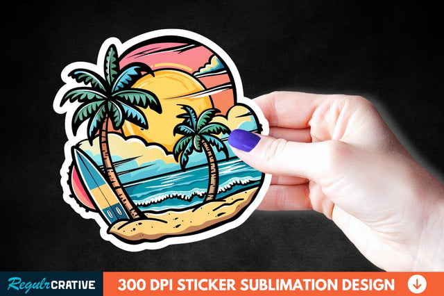 Summer Funny Beach Sticker Clipart Sublimation Regulrcrative 
