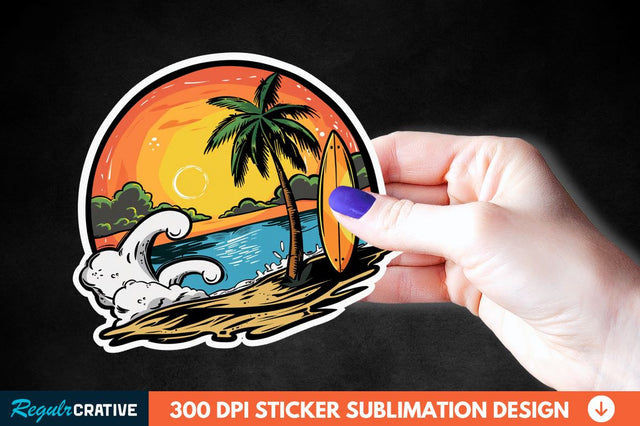 Summer Funny Beach Sticker Clipart Sublimation Regulrcrative 