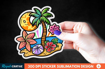 Summer Funny Beach Sticker Clipart Sublimation Regulrcrative 