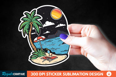 Summer Funny Beach Sticker Clipart Sublimation Regulrcrative 