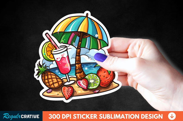 Summer Funny Beach Sticker Clipart Sublimation Regulrcrative 