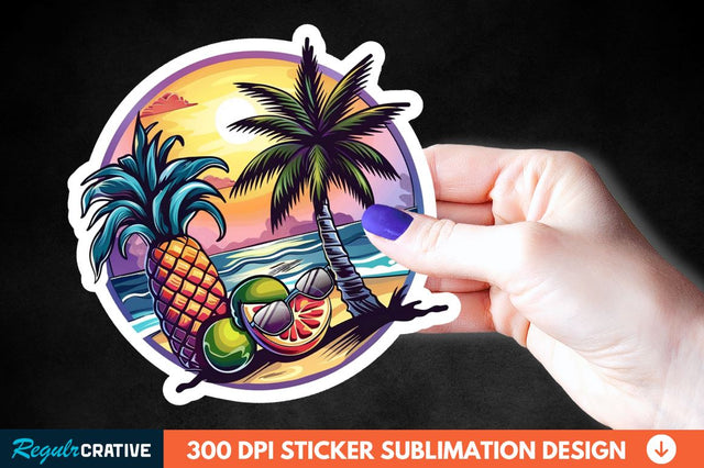 Summer Funny Beach Sticker Clipart Sublimation Regulrcrative 