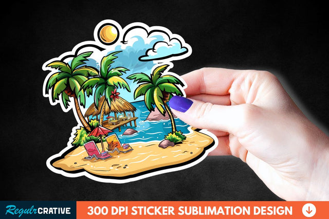 Summer Funny Beach Sticker Clipart Sublimation Regulrcrative 