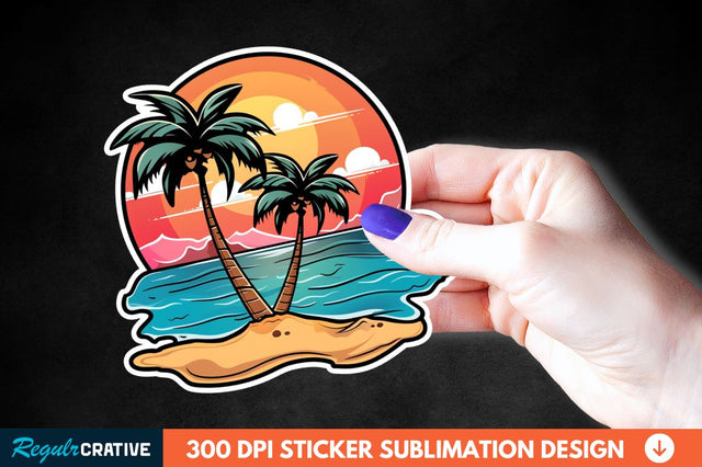 Summer Funny Beach Sticker Clipart Sublimation Regulrcrative 