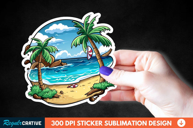 Summer Funny Beach Sticker Clipart Sublimation Regulrcrative 