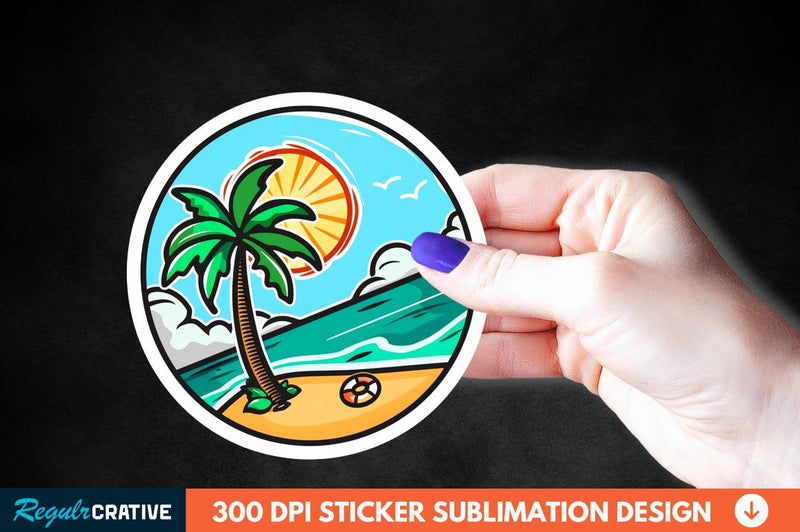 Summer Funny Beach Sticker Clipart Sublimation Regulrcrative 