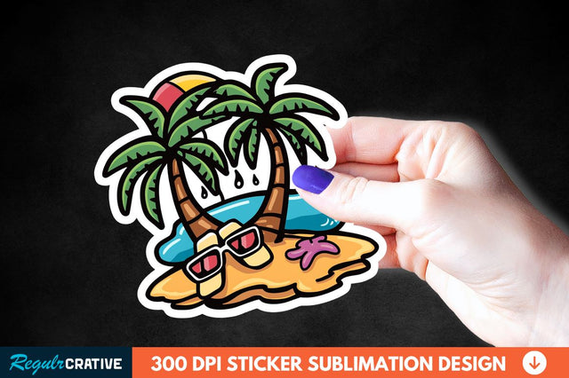 Summer Funny Beach Sticker Clipart Sublimation Regulrcrative 
