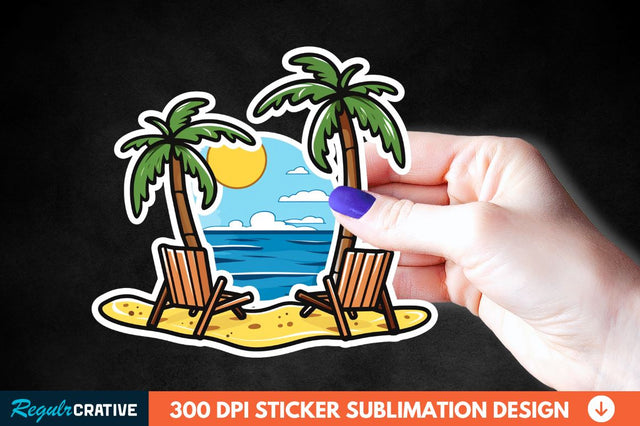 Summer Funny Beach Sticker Clipart Sublimation Regulrcrative 