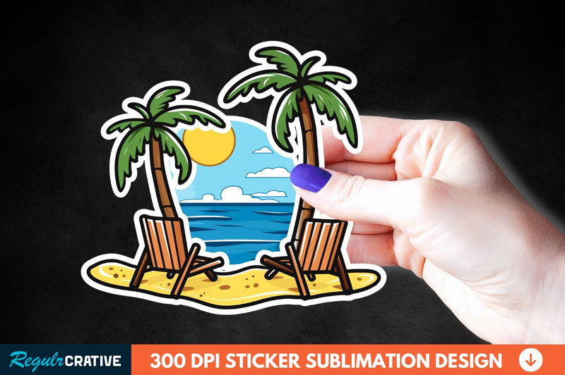 Summer Funny Beach Sticker Clipart Sublimation Regulrcrative 