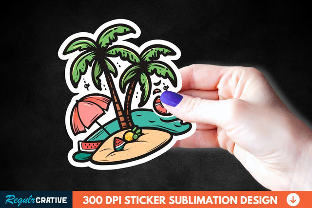 Summer Funny Beach Sticker Clipart Sublimation Regulrcrative 