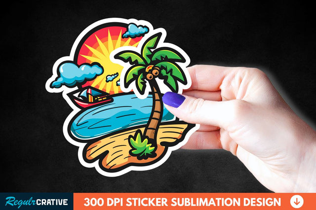 Summer Funny Beach Sticker Clipart Sublimation Regulrcrative 