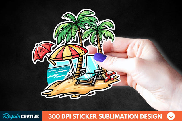 Summer Funny Beach Sticker Clipart Sublimation Regulrcrative 