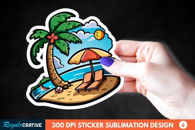 Summer Funny Beach Sticker Clipart Sublimation Regulrcrative 