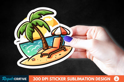 Summer Funny Beach Sticker Clipart Sublimation Regulrcrative 
