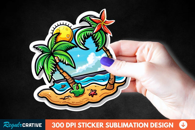 Summer Funny Beach Sticker Clipart Sublimation Regulrcrative 