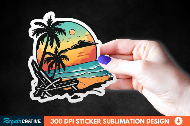 Summer Funny Beach Sticker Clipart Sublimation Regulrcrative 