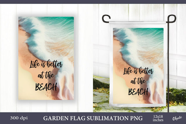 Summer Garden Flag PNG. Beach Garden Flag PNG Sublimation Olga Terlyanskaya 
