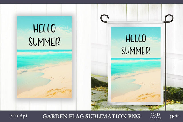 Summer Garden Flag PNG. Summer Beach Garden Flag PNG Sublimation Olga Terlyanskaya 