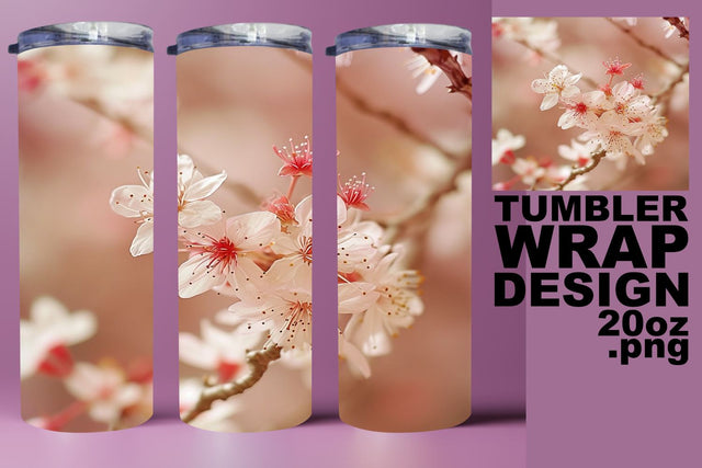 Summer Garden Tumbler Design - Realistic Flowers Sublimation afrosvg 