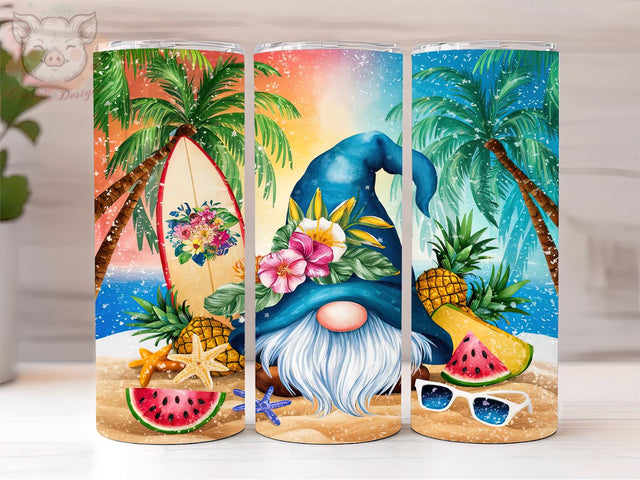 Summer Girl Gnome 20oz Tumbler Png, Straight & Tapered Tumbler Png, Summer Gnome Tumbler Png, Digital Download PNG Sublimation Lara' s Designs 