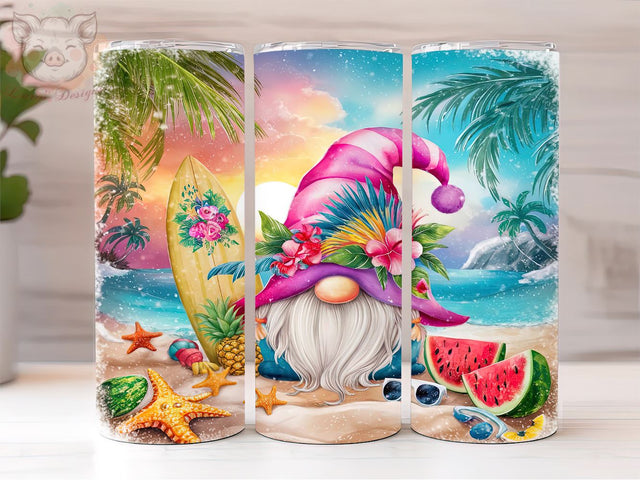 Summer Girl Gnome 20oz Tumbler Png, Straight & Tapered Tumbler Png, Summer Gnome Tumbler Png, Digital Download PNG Sublimation Lara' s Designs 