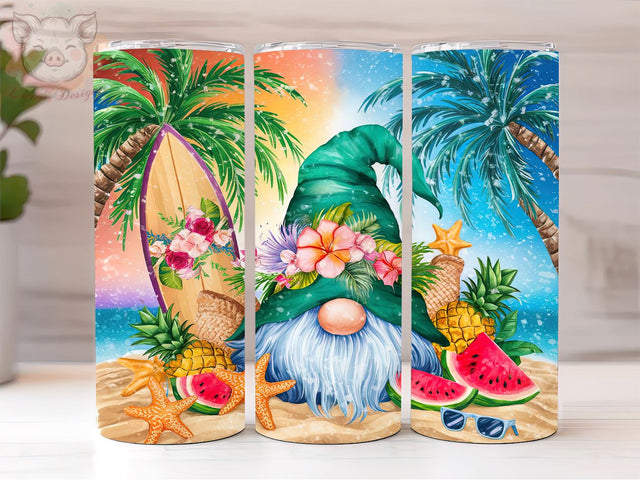 Summer Girl Gnome 20oz Tumbler Png, Straight & Tapered Tumbler Png, Summer Gnome Tumbler Png, Digital Download PNG Sublimation Lara' s Designs 