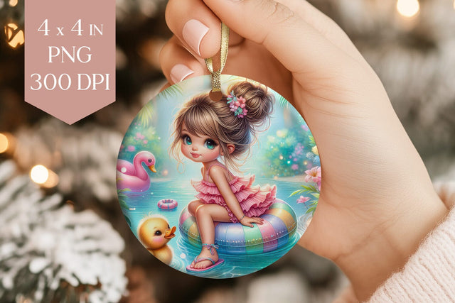 Summer Girl Ornament PNG Sublimation BijouBay 