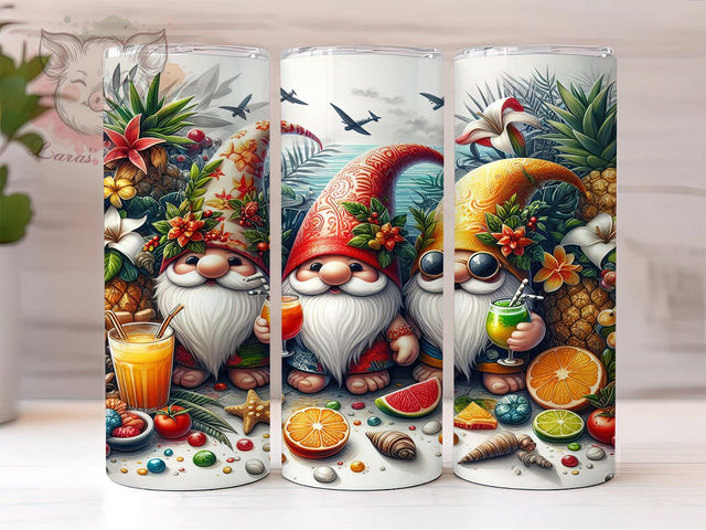 Summer Gnome 20 oz Skinny Tumbler Sublimation Design, Straight & Tapered Tumbler Png, Beach Gnomes Tumbler Png, Digital Download PNG Sublimation Lara' s Designs 