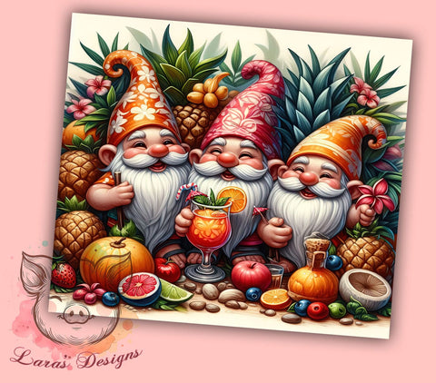 Summer Gnome 20 oz Skinny Tumbler Sublimation Design, Straight & Tapered Tumbler Png, Beach Gnomes Tumbler Png, Digital Download PNG Sublimation Lara' s Designs 