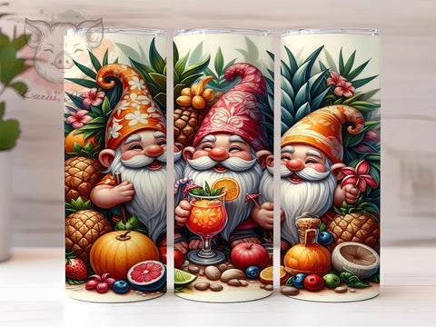 Summer Gnome 20 oz Skinny Tumbler Sublimation Design, Straight & Tapered Tumbler Png, Beach Gnomes Tumbler Png, Digital Download PNG Sublimation Lara' s Designs 