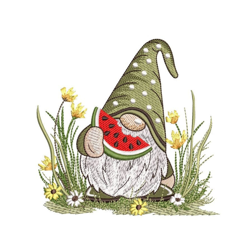 Summer Gnome Machine Embroidery Design, 3 sizes, Instant Download Embroidery/Applique DESIGNS Nino Nadaraia 