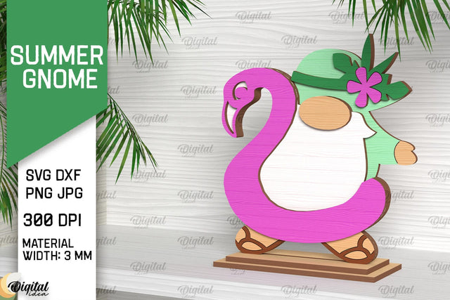 Summer Gnome SVG. 3D Layered Gnome Laser Cut SVG Evgenyia Guschina 